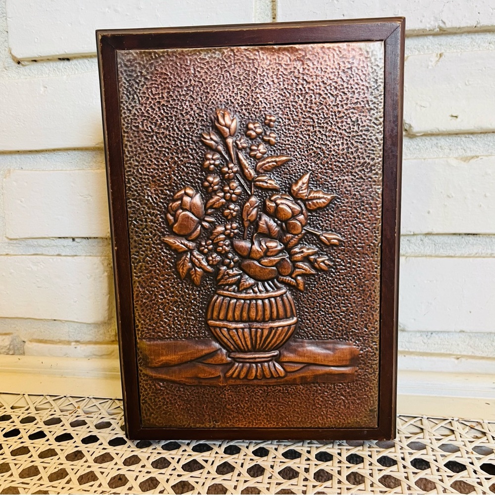 Vintage Copper Metal Plated Jewelry/Trinket Box